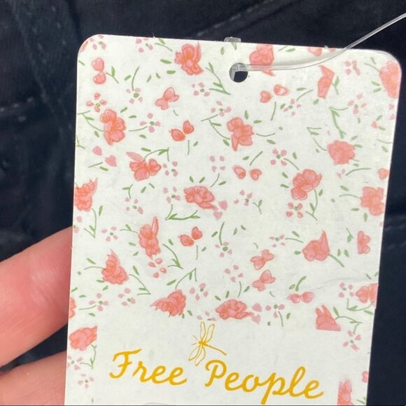 NWT Free People Cropped Button Front Black Jeans Size 24 Flare Denim Raw Hem NEW - Picture 7 of 12